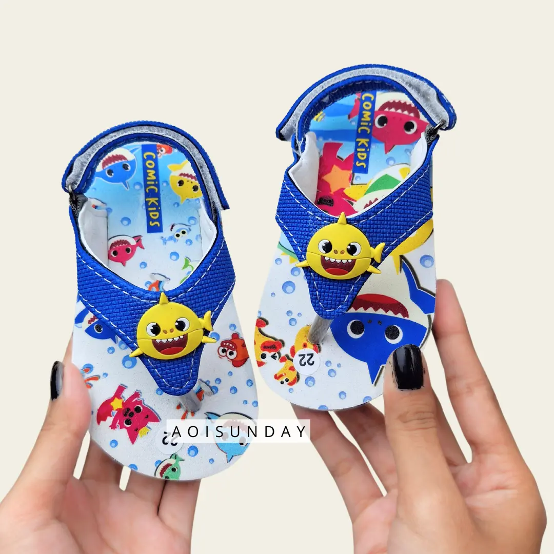 Sandal Anak Laki Laki Perempuan Motif Baby Shark