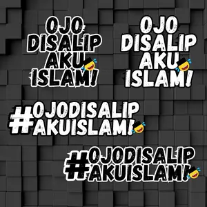 STICKER OJO DISALIP AKU ISLAM 4pcs Motorcycle stiker kata kata putih