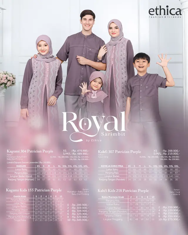 SARIMBIT/SERAGAM LEBARAN KELUARGA | BAJU LEBARAN TERBARU 2024 | ROYAL 11 PATRICIAL PURPLE BY ETHICA 5