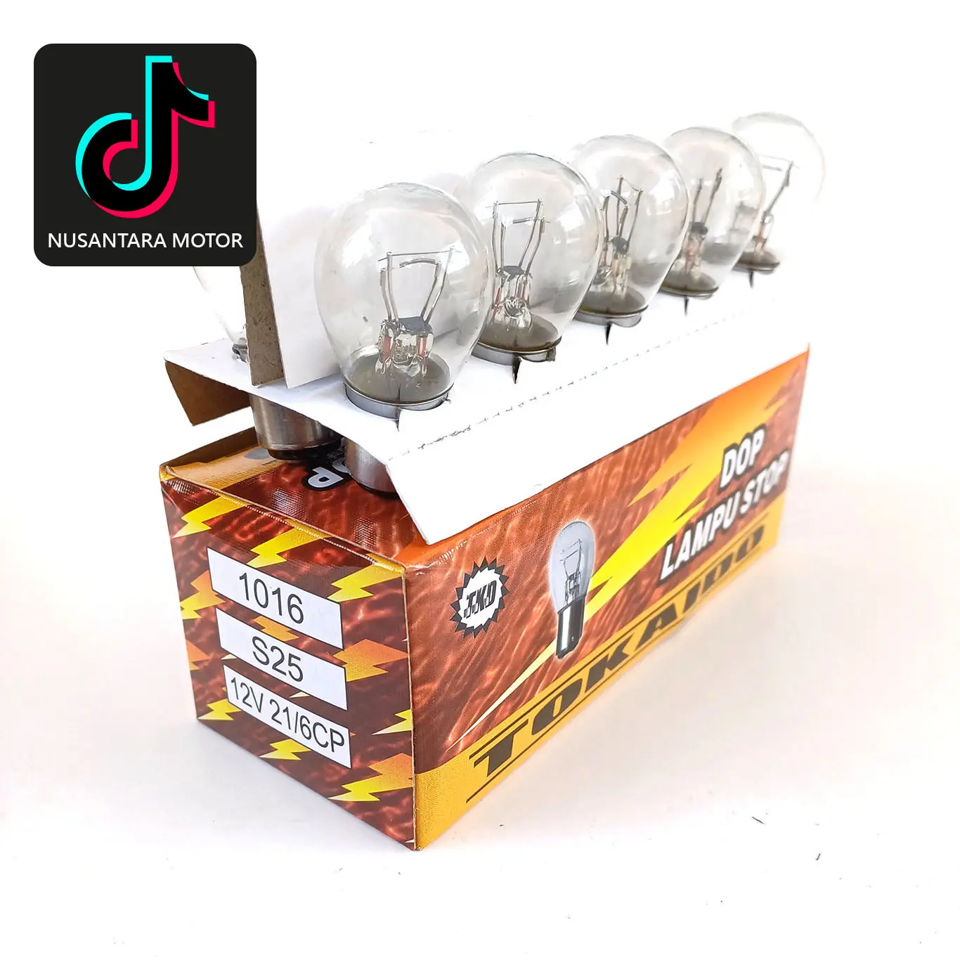 Bohlam Dop Lampu Stop 12V 21/6CP 1016 S25 Universal