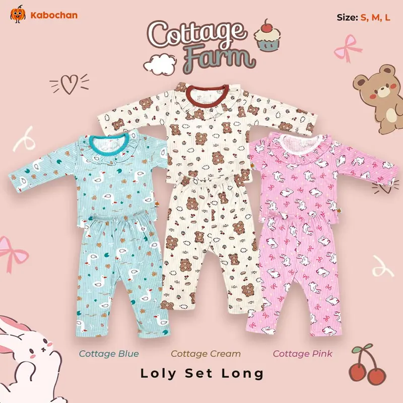 KABOCHAN baju bayi 3 pcs , DRESS BAYI 3 PCS  setelan pendek , setelan panjang , set evelyn size S M L LB XL 5
