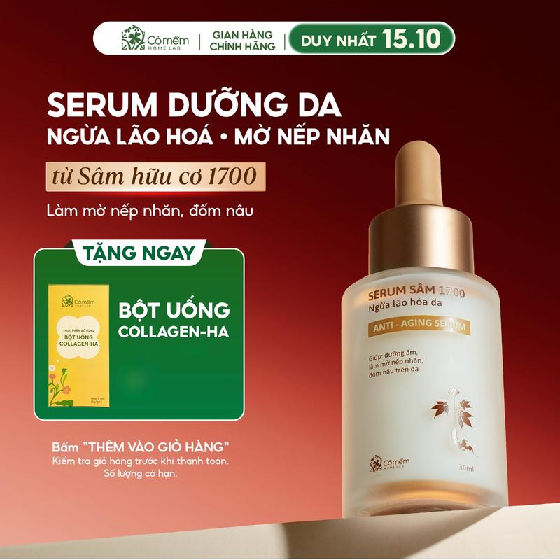 Serum Dưỡng ẩm da mặt Sâm 1700 Ngừa Lão Hoá da Giúp Mờ Nếp Nhăn Và Đốm Nâu Cỏ Mềm 30ml Skincare
