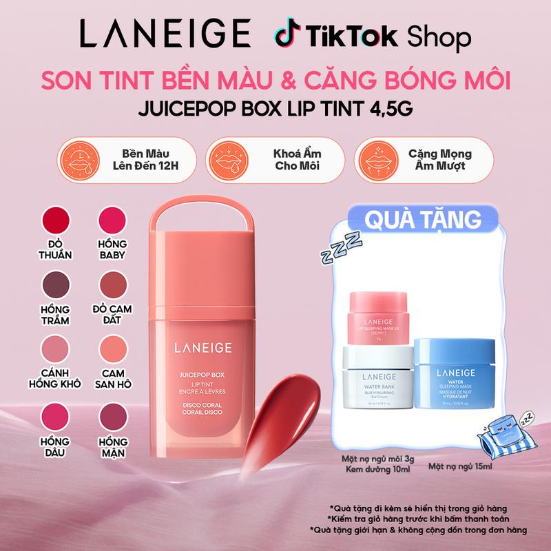 [HOT] Son Tint bền màu và căng bóng môi LANEIGE JUICEPOP BOX LIP TINT 4.5G