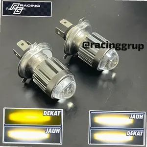Racinggrup 2pcs Lampu Headlamp LED H4 12-24volt mobil truk Fuso dll High Low Waterproof Putih Kuning Super Terang Lampu Depan H4 Laser Murah | Hot Item