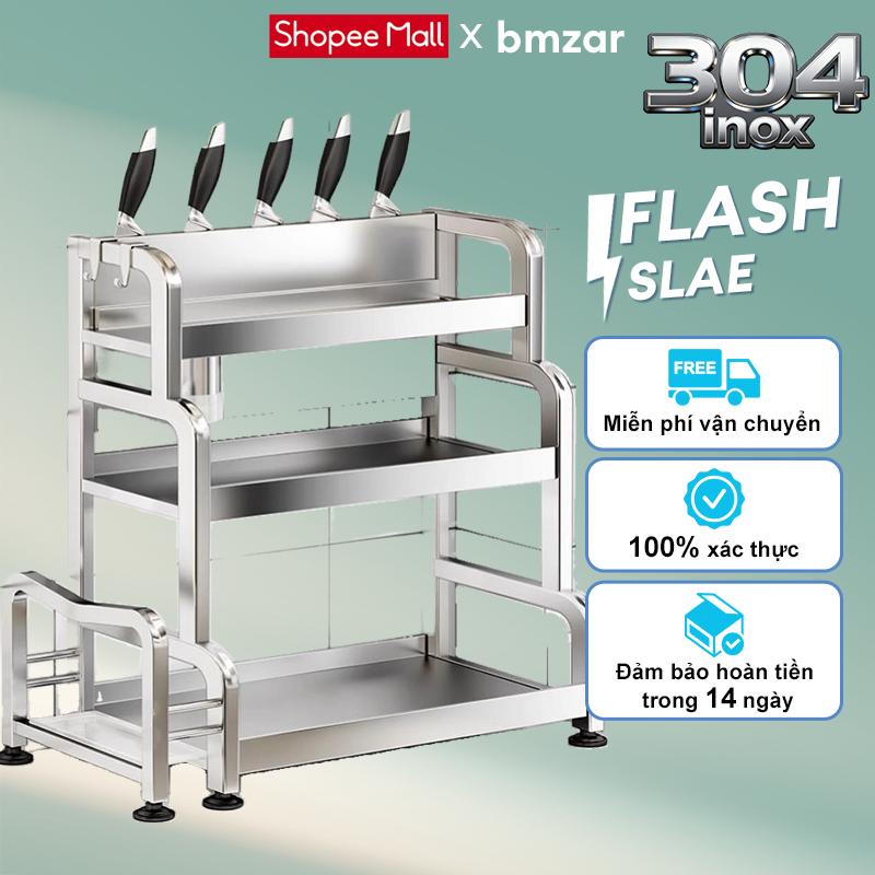 BMZAR Kệ Gia Vị Đa Năng 2-3 Tầng Bằng Inox 304 Chống Gỉ Tiết Kiệm Không Gian…