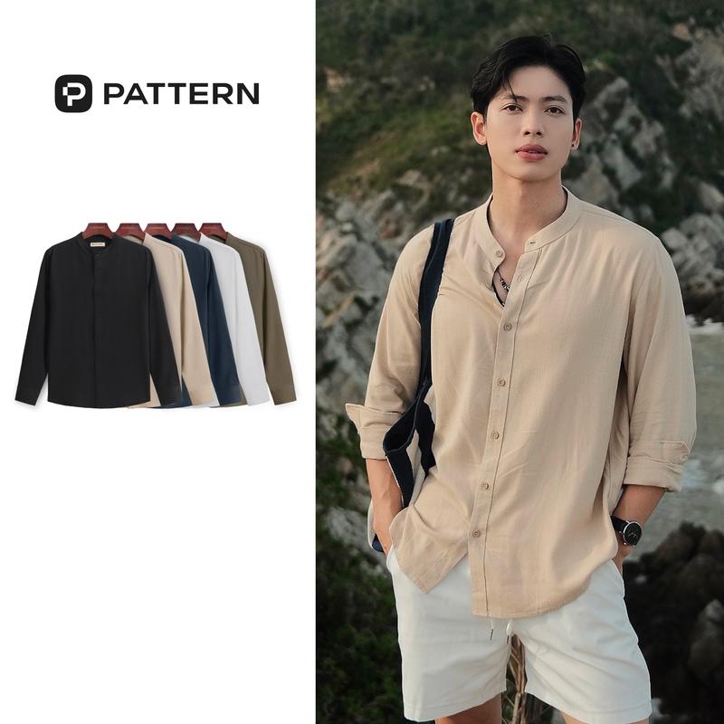 Áo Sơ Mi Cổ Tàu Dài Tay Đũi LINEN Basic PATTERN PA055