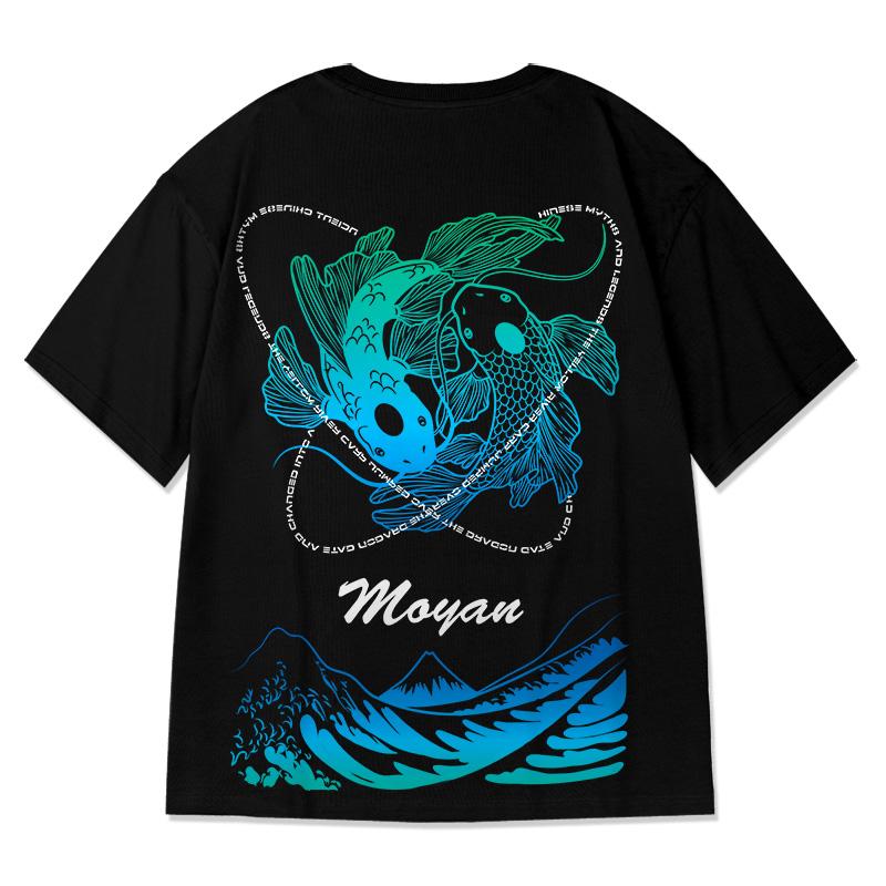 Áo Thun Nam Ngoại Cỡ, Áo Cotton Ngắn Tay, Dáng Rộng, Hip Hop Menswear 5