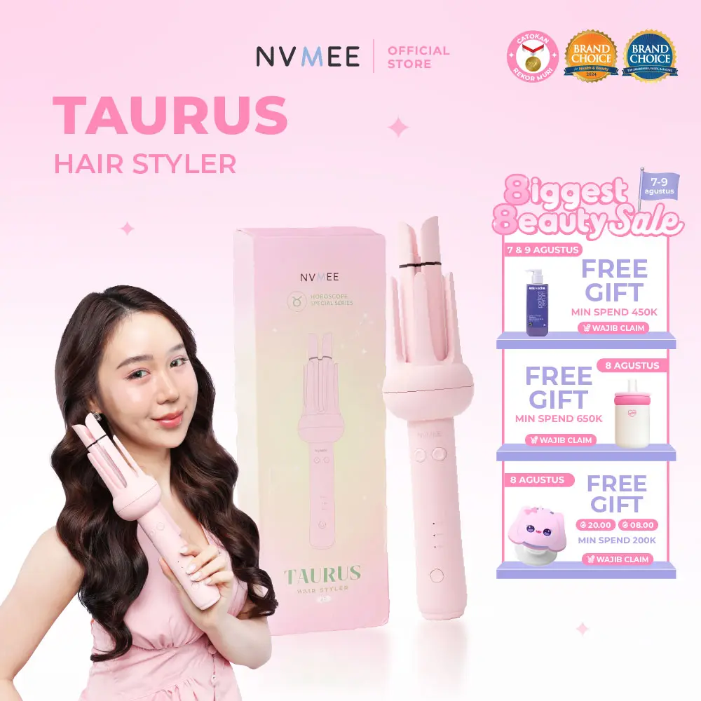 [LIVE CREATOR] NVMEE - Catokan Curly Otomatis 32mm Taurus Hair Styler Vol.2 [CATOKAN BEST SELLER]