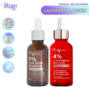 LAUSHINE X LAUSKIN 9% AHA SKIN BOOSTER 4% ALPHA ARBUTIN RUBY GLOW BODY SERUM BODY PEELING SERUM WITH 9% AHA MANDELIC ACID BY LAUSKIN LAU SHINE
