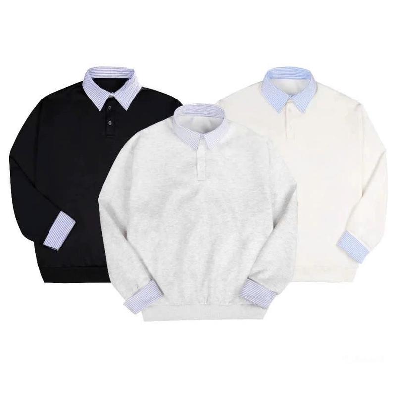 Áo Sweater Cổ Và Tay Phối Sơ Mi Chất Nỉ Bông Cotton Thiết Kế Độc Đáo & Chất Liệu Tuyệt Vời Phù Hợp Mọi Hoạt Động