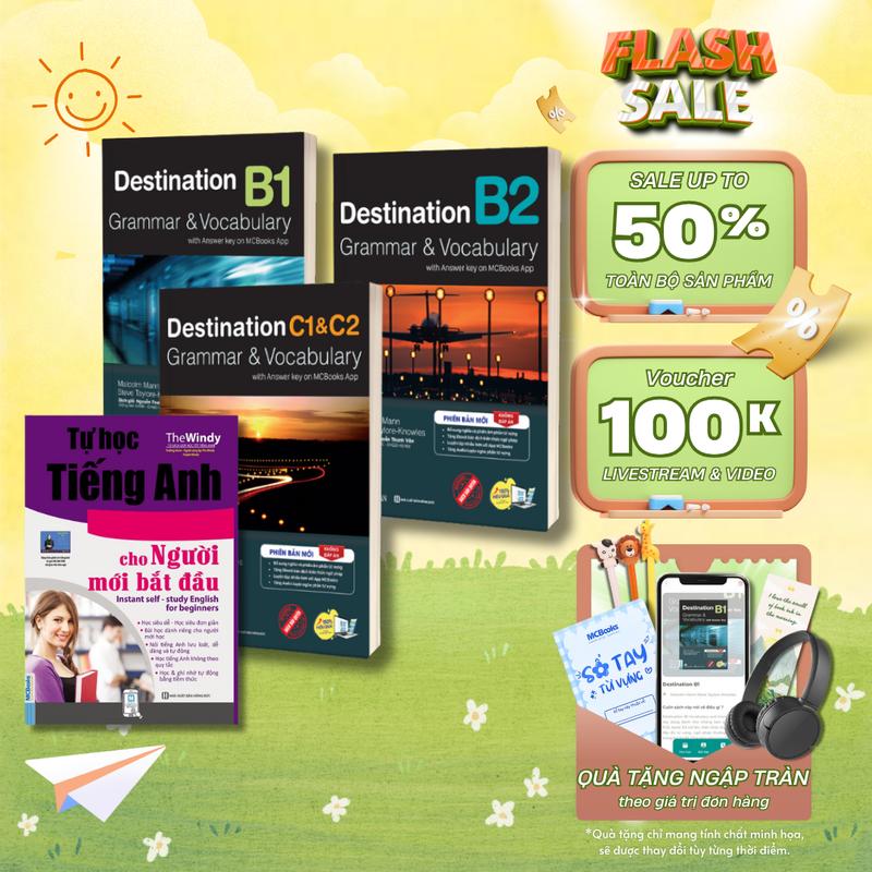 Combo Tự Học Tiếng Anh Từ Cơ Bản Cho Người Mới Bắt Đầu Đến Nâng Cao Lẻ hoặc Combo - Destination B1 B2 C1&C2 MCBooks