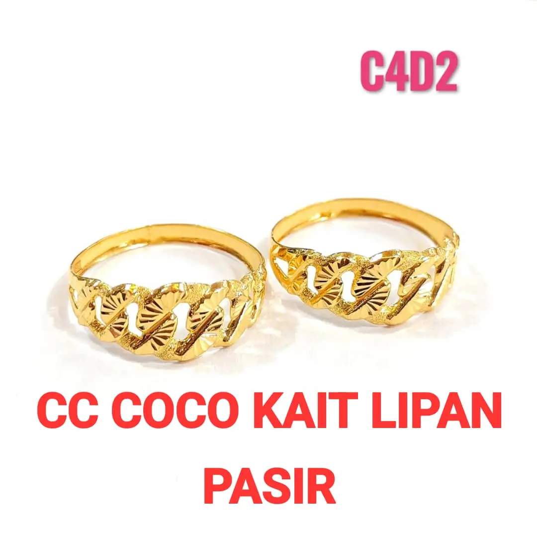 Wing Sing D2 Cincin Lipan Kait Pasir Bajet Emas 916/Wing Sing 916 Gold Budget Mystic Sand Ring