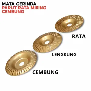 Paket 3 PCS Mata Gerinda Serut Kayu 4 Inch (100mm) – Model Rata, Miring & Cembung untuk Wood Shaping, Pembentuk Siku, & Amplas Kayu