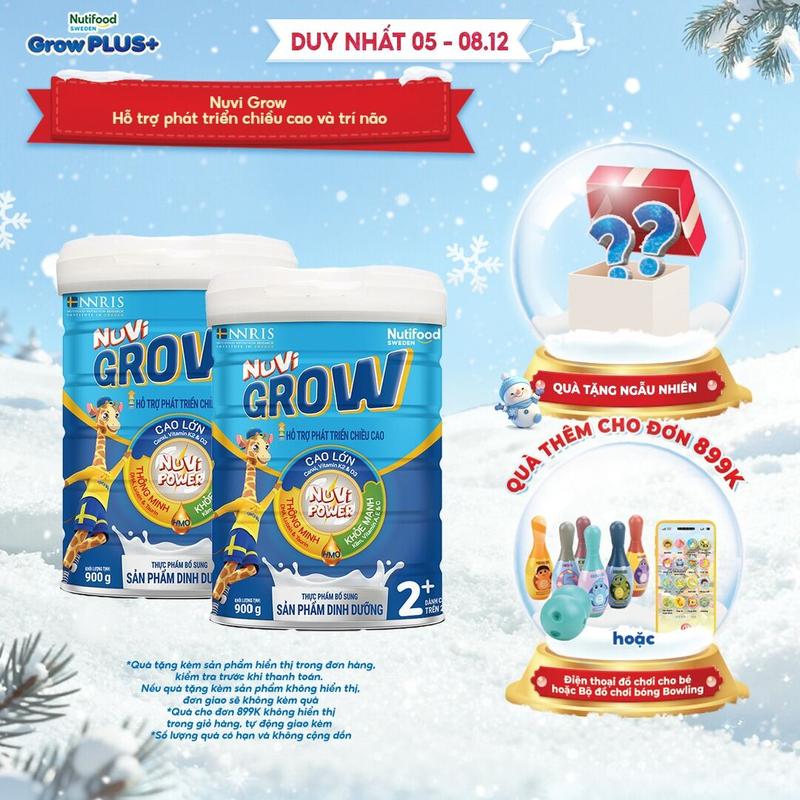   GĐ.I  Combo 2 Sữa Bột Nuvi Grow - Phát triển chiều cao Trên 2 tuổi  Lon 900g - Link chính 