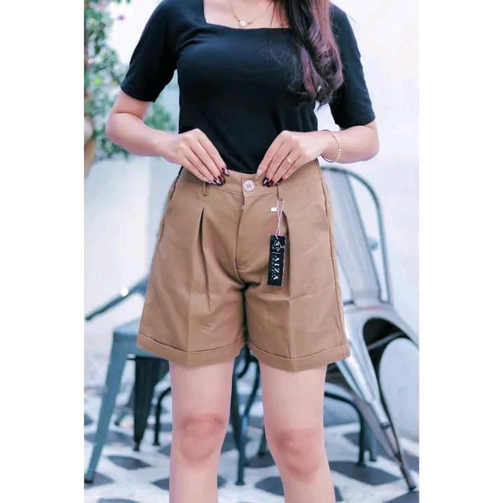 Celana Pendek Hotpants Wanita Kekinian Model Kancing Moca STANDAR (BB 40-55)