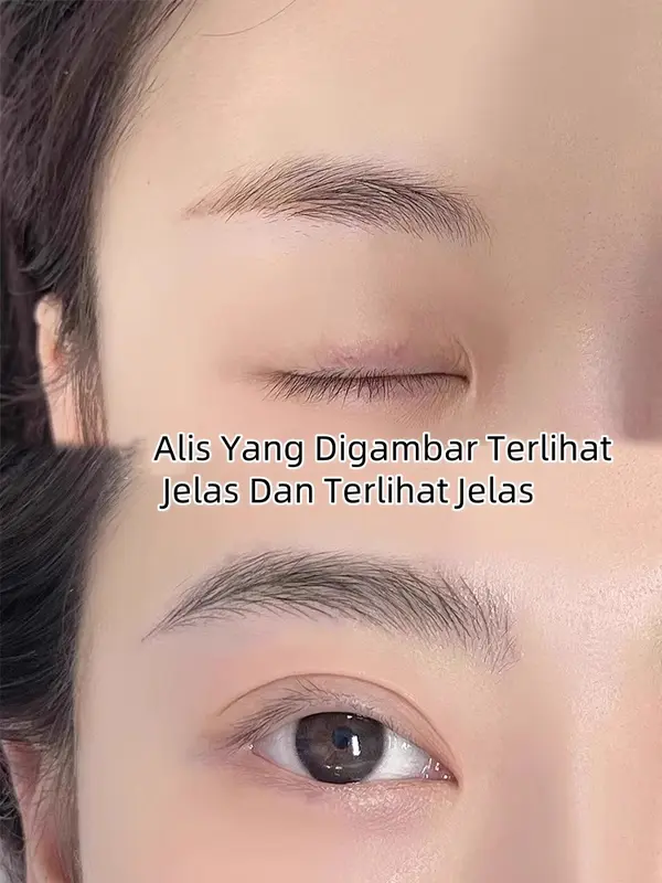 NEW Eyeliner Model Tip Liquid Pen Eyebrow Alis Dua Cabang Waterproof, Pensil Alis Natural Serat Tahan 24 Jam Eyebrow Pen, Pembentuk Alis Serat Natural, Smudgeproof Pencil Alis COD 1