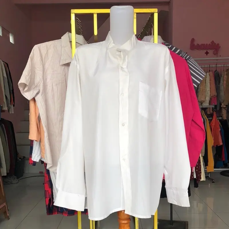 Baju Atasan Wanita Kemeja Blouse Katun Crop Pendek Panjang - Top 3