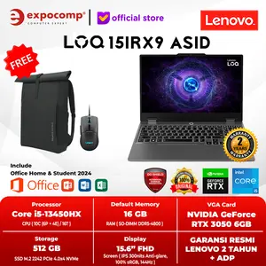 LENOVO LOQ GAMING 15IRX9 ASID INTEL CORE i5-13450HX 16GB 512GB RTX3050 6GB GDDR6 WIN 11 HOME + OFFICE HOME 2024 + M 365 1 YEAR