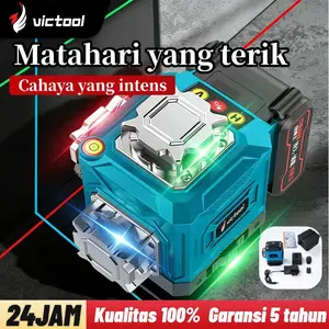 【COD】Victool Laser Level 4D 8/12/16 Lines Multifungsi 59000mAh Self Leveling Laser Level Ligner Presisi Tinggi 360° Waterpass Untuk Renovasi Rumah Dan Pemasangan Ubin Waterpass Laser