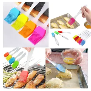 JAKMART Kuas Silikon Food Brush Kuas Mentega Kuas Minyak Roti Cake Berbeque Kuas Silicone Multifungsi Mix Colour
