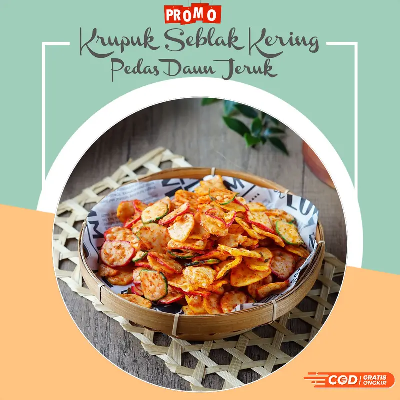 Promo 1 Kg Krupuk Sebring Pedas Daun Jeruk - DMO Official - Cemilan Kering Krupuk Seblak Garing Pedas Gurih Enak Renyah - Camilan Viral Food Snacks Kerupuk 0