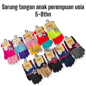 Sarung tangan anak TK SD perempuan motif boneka usia 5-8 thn