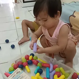 【COD】Funtopia 130 pcs Puzzle Magnetik Tongkat & Bola Mainan Pendidikan Awal Pengembangan Intelektual Montessori Dirakit Magnet Blok Bangunan untuk Anak Laki-laki dan Perempuan Hadiah Kotak Toys fun