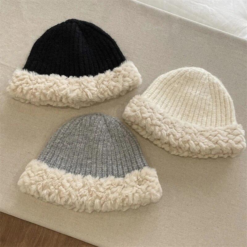Mũ Bucket Nhồi Bông Cho Nữ, Mũ Len Dệt Kim Chống Gió, Mũ Đội Đầu Mùa Đông Cho Nữ, Hàng Mới Về, Ngọt Ngào Và Dễ Thương, Mũ Ấm, Đáng Mua
