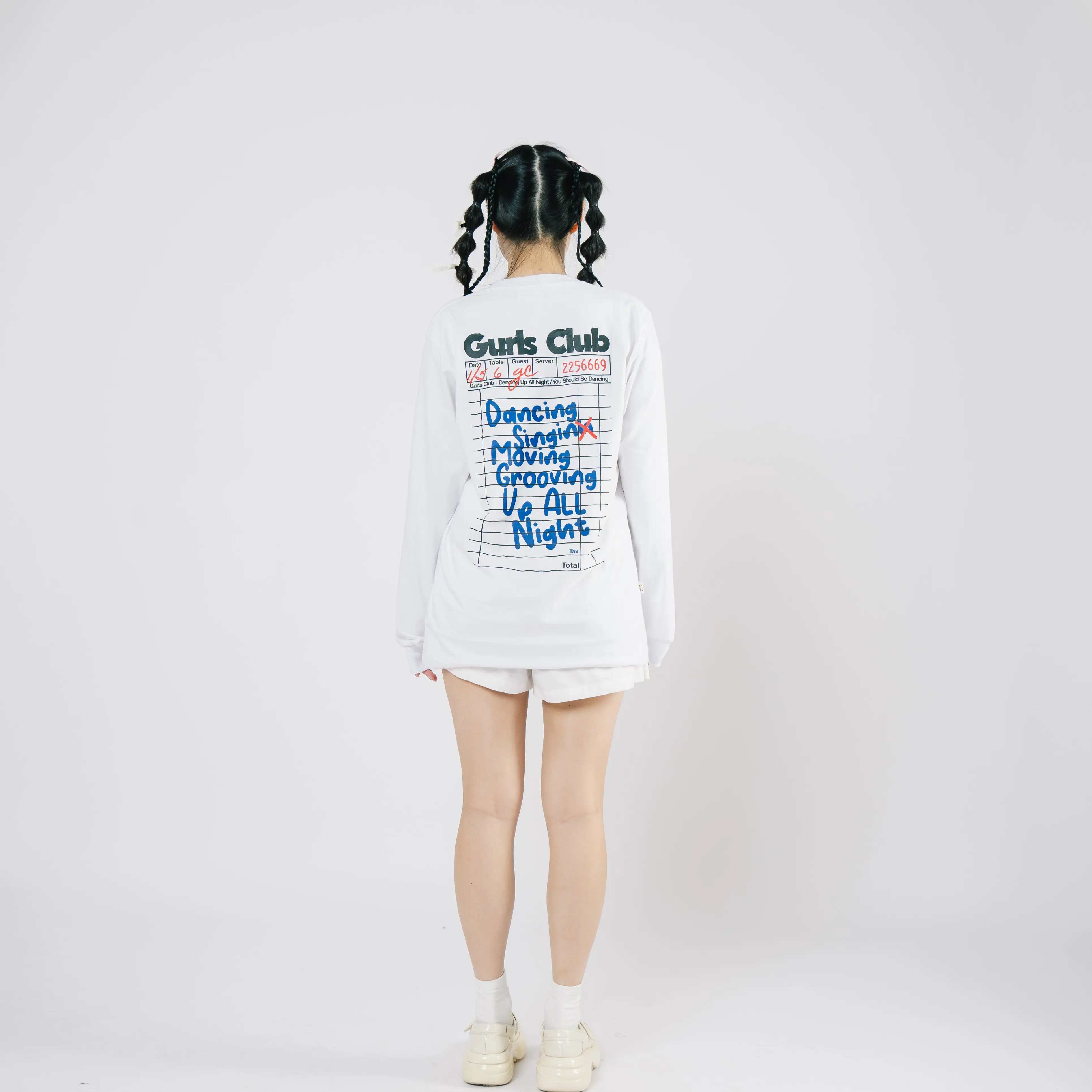 Gurls Club Long Sleeve Grooving Combed Katun Kaos Tangan Panjang Putih Nyaman Tshirt Sablon Rib Distro