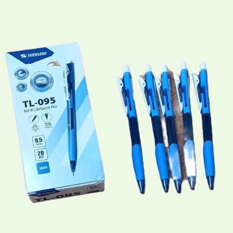 Bút bi Thiên Long TL 095 - Mực xanh 0.5mm - gelpen - cầm êm tay và trơn tru - 20 cây/hộp