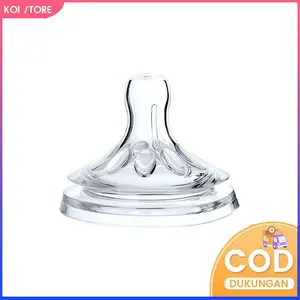 KOI STORE 5.5cm Dot Bayi Putting Dot Natural Silikon leher lebar Nipple Peristaltik Botol Susu Dot Nipple 2 lapis Anti Kolik
