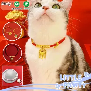 Littlepawty - Long Life Collar | Kalung Keberuntungan Kucing Anjing Lucky Kalung Tali Merah Pet Collar Dog Cat