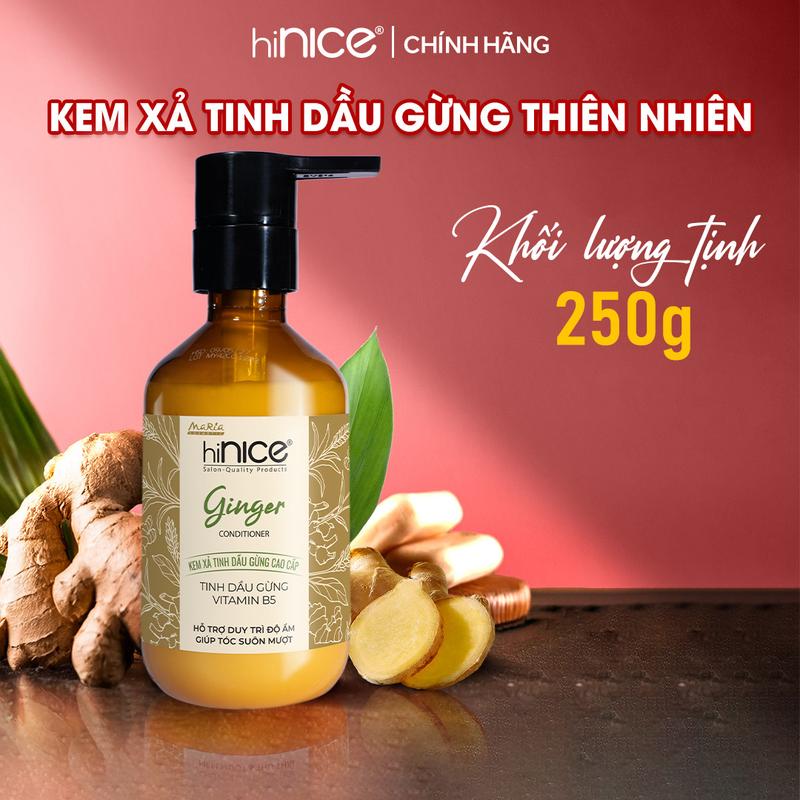  Kem Xả Tinh Dầu Gừng Thiên Nhiên hiNICE Ginger Conditioner Hỗ Trợ Phục Hồi Tóc Khô Xơ & Chẻ Ngọn 