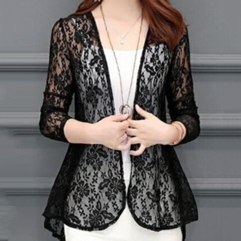 Áo Cardigan Khoét Lỗ Mùa Hè Cho Nữ Áo Chống Nắng Áo Boho Áo Chống Nắng Voan Ren Đi Biển Áo Khoác Ngoài Áo Sơ Mi Dài Tay Thường Ngày
