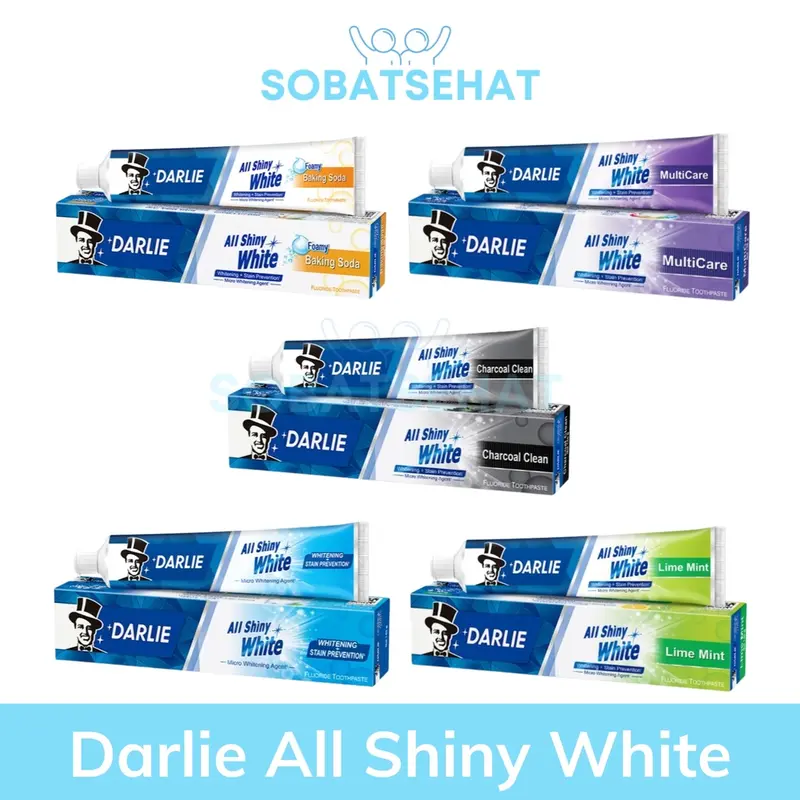 DARLIE TOOTHPASTE ALL SHINY WHITE/ PASTA GIGI 140GR| ORIGINAL- LIME MINT-MULTICARE-BAKING SODA-CHARCOAL 0