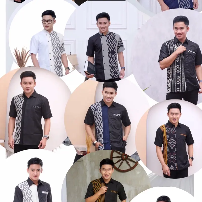 KEMEJA TENUN LENGAN PENDEK PRIA DEWASA DAN ANAK - Etnik indonesia mendunia-elegan pria keren-Baju mix toyobo premium Distro Nyaman Tebal Mewah