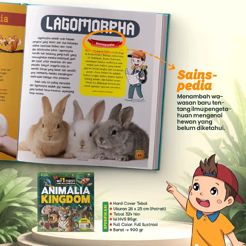 Buku Ensiklopedia Hewan My First Encyclopedia: Animalia Kingdom Ziyad Books - Full Color Gambar untuk Anak-anak 1