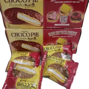 Lotte CHOCO PIE softcake marshmallow paket 2box isi 12pcs @ 26g keik isi marshmallow salut coklat rezeki fantastis