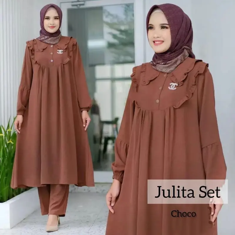 Pakaian Wanita Setelan Cringkle Airflow Julita Set Model Elegan Terbaru 0