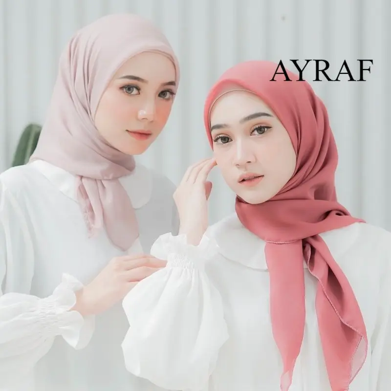 COD hijab segiempat bella square bahan pollycotton size 110x110/hijab kerudung bella square warna coklat Hazelnut 2
