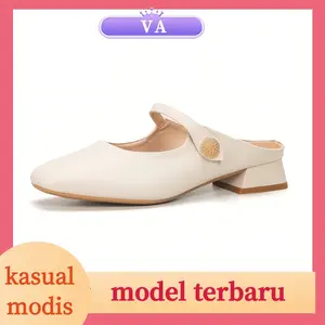 VA Sandal Wanita Kasual Modis Model Terbaru Jelly Karet Wedges Slop Sandal Slop Wanita Sand Bahan Nyaman Fleksibel Tipe Stylish