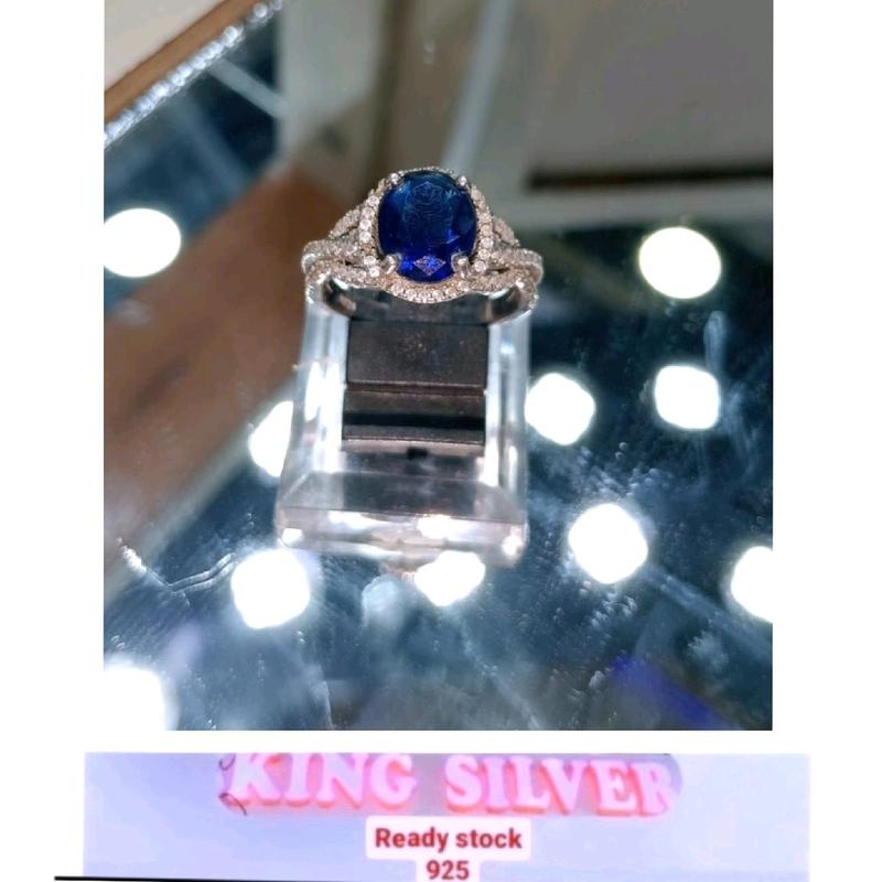CMB Cincin Permata Biru cantik elegan 0