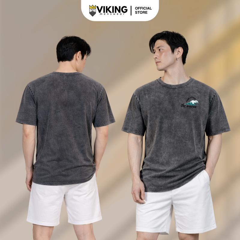 Áo Thun Wash The Waves - Áo Thun Đường Phố Đen Hồng Cam Tím - VIKING STUDIO MENSWEAR LOCAL BRAND