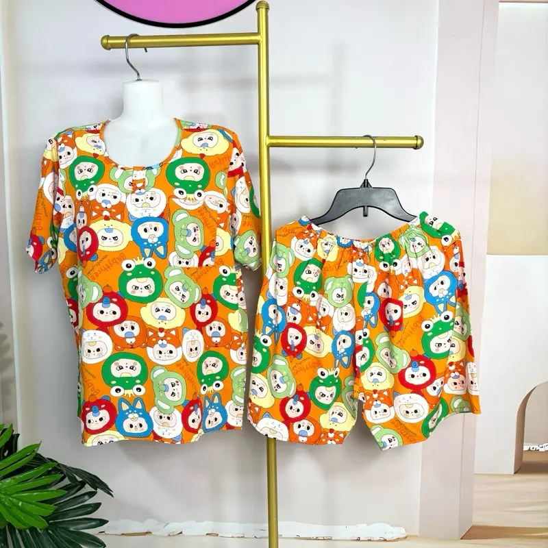 DQ20- 19. Bộ Quần Ngắn Áo Tay Ngắn Bé Trai. Chất Vải Tole Lanh Hai Da. Size 41kg đến 48kg.