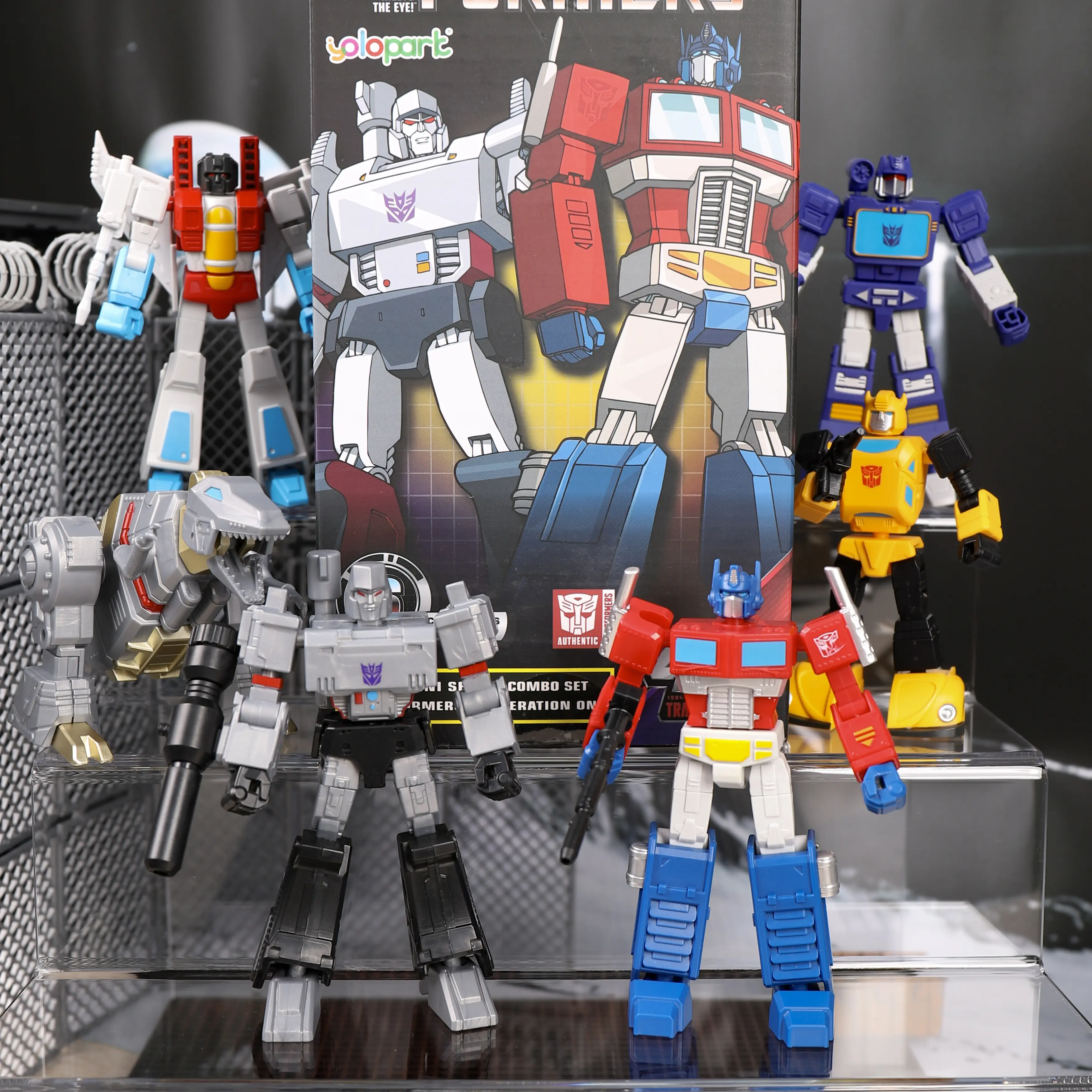 【Yolopark】Transformers Toys: Generation 1 Series - Optimus Prime, Bumblebee, Grimlock, Megatron, Soundwave and Starscream- 4.72 Inch Pre-assembled Model Kit from the AMK MINI Series
