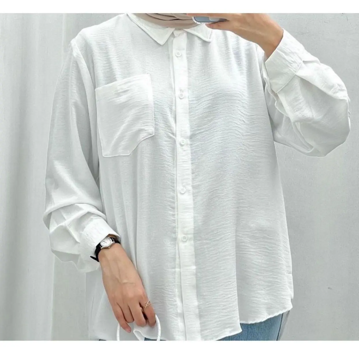 KEMEJA SHANGHAI KEMEJA CRINKLE AIRFLOW JUMBO LD 120 / BAJU ATASAN WANITA KERAH SANGHAI KEKINIAN BIGSIZE BAHAN KRINGKEL AIRFLOW / KEMEJA POLOS KRINGKEL KOREAN STYLE (COD)