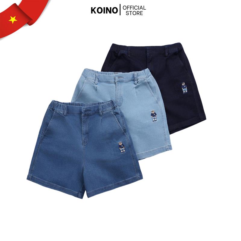 Quần Short Jean Thun nữ KOINO thêu gấu chữ K dễ thương hottrend