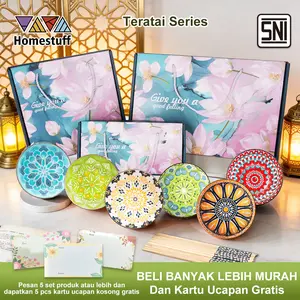 [SNI Garansi] HOMESTUFF Mangkok Keramik Set Premium Motif Warna-Warni  Hadiah Souvenir Gaya Istana Keramik Tebal Anti Luntur Microwave & Dishwasher Safe