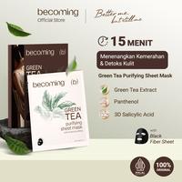 Gambar [CREATOR EXCLUSIVE] becoming Green Tea Purifying Sheet Mask 25ml | Masker B5 | Anti Acne & Soothing | Menenangkan Kulit Berjerawat | Panthenol | Meredakan Kemerahan | Salicylic Acid | Perawatan Kulit Berjerawat - 8 PCS [BEST VALUE] dari becoming Indonesia Kab. Tangerang 2 Tokopedia