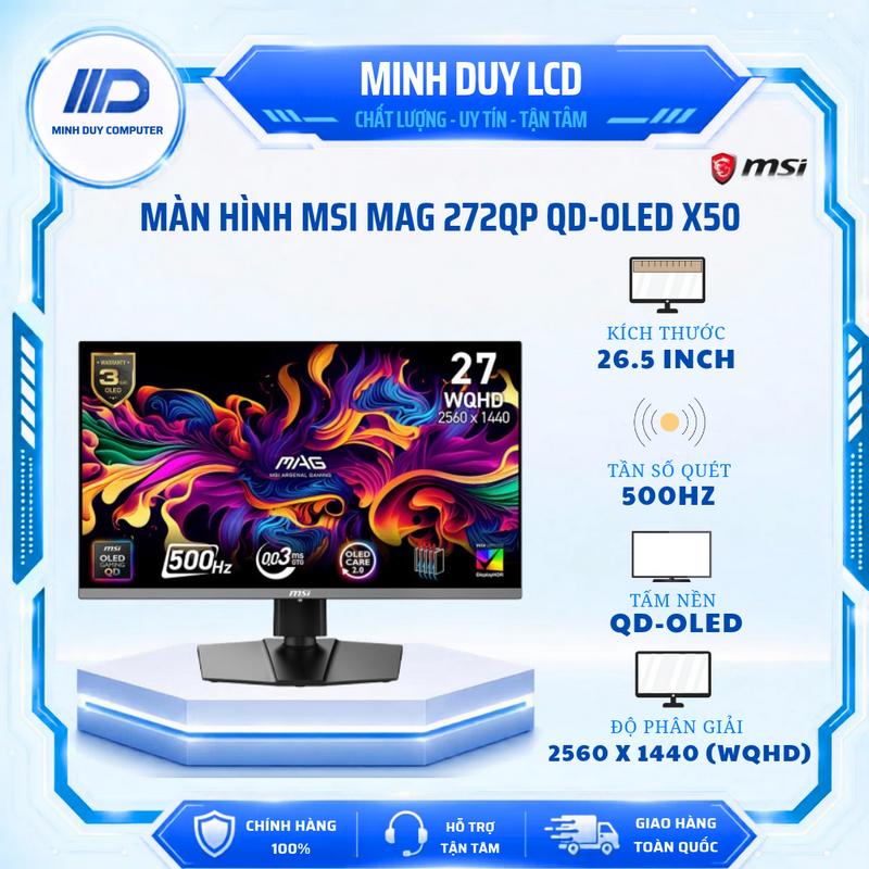 Màn hình MSI MAG 272QP QD-OLED X50 (26.5 inch - QD OLED - 2K - 500Hz - 0.03ms)